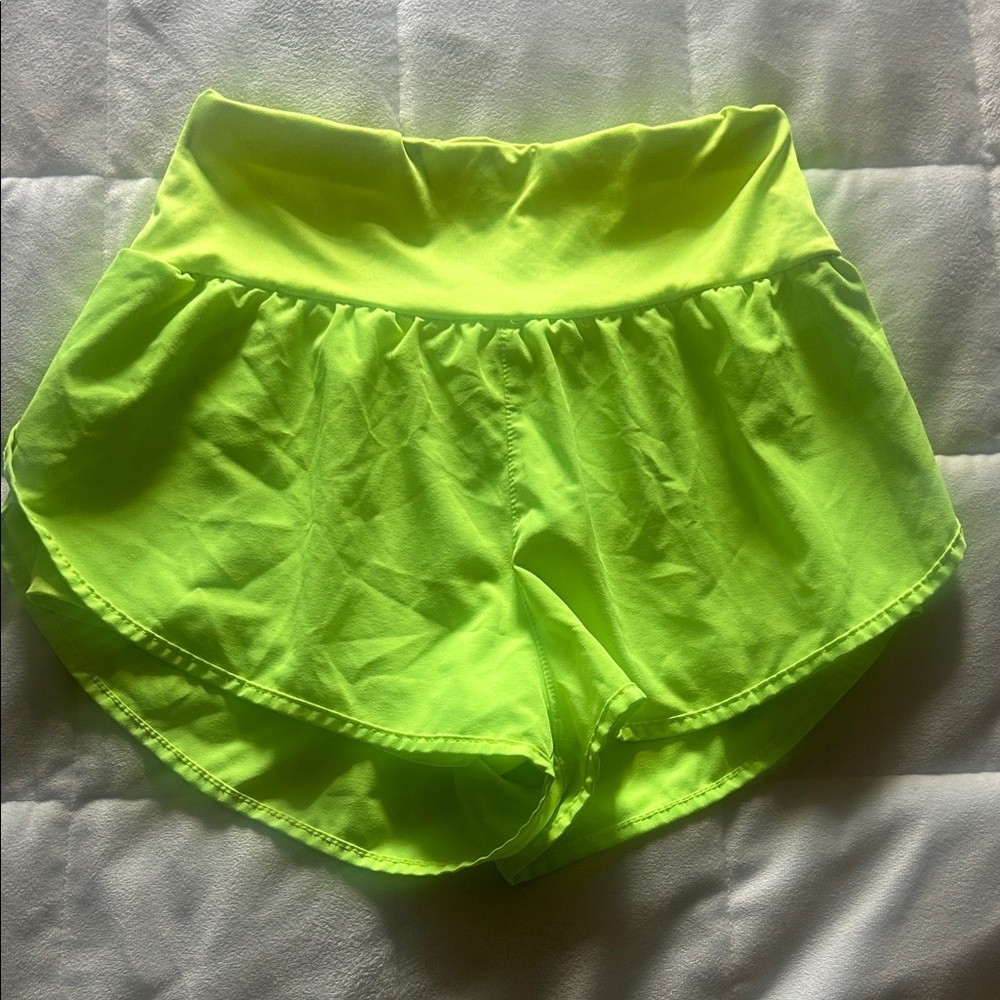 Women’s High-Waist Neon Yellow Active Shorts size small